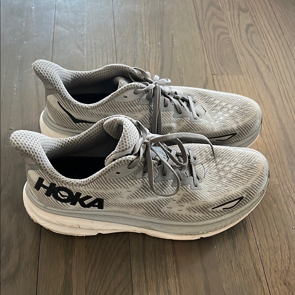 Hoka Gray Athletic Shoes with Maximalist Cushioning